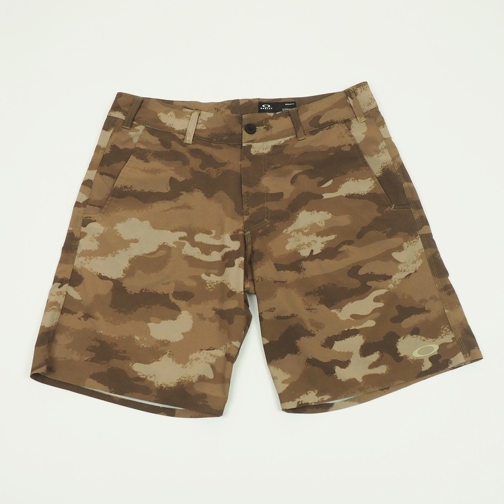 New Oakley Camo Hybrid Shorts Mens 32 Brown Regular Fit Fishing Travel Outdoor